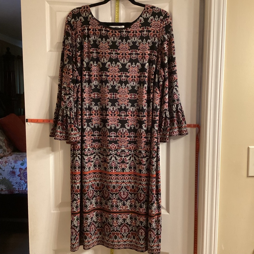 Wisp Woman Floral Patterned Black and Red Dress